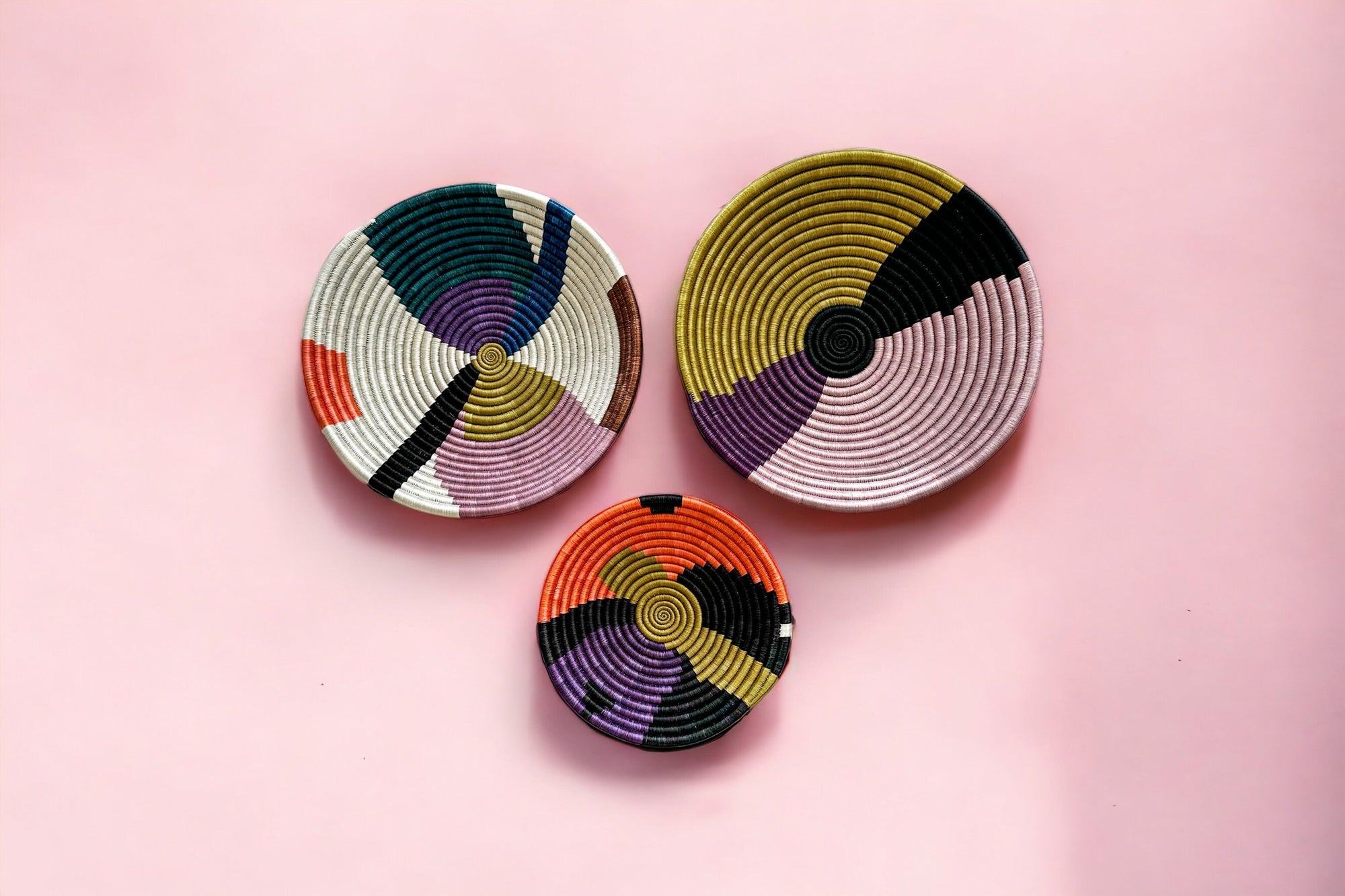 Colorful Baskets for Wall Decor, Wall Baskets Set of 3
