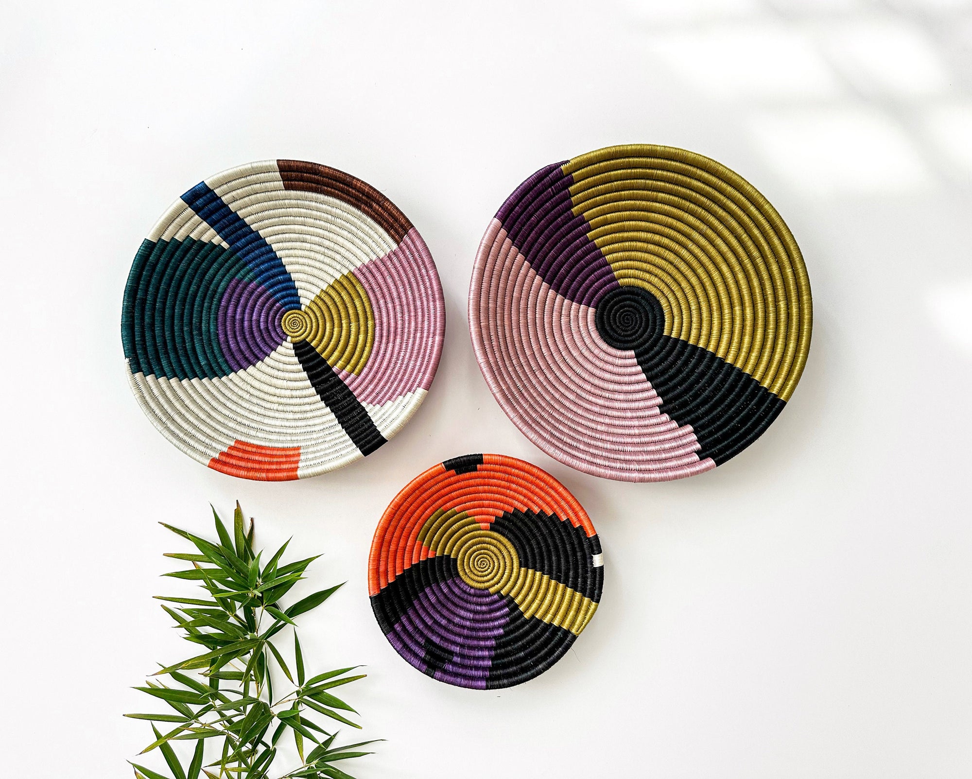 Colorful Baskets for Wall Decor, Wall Baskets Set of 3