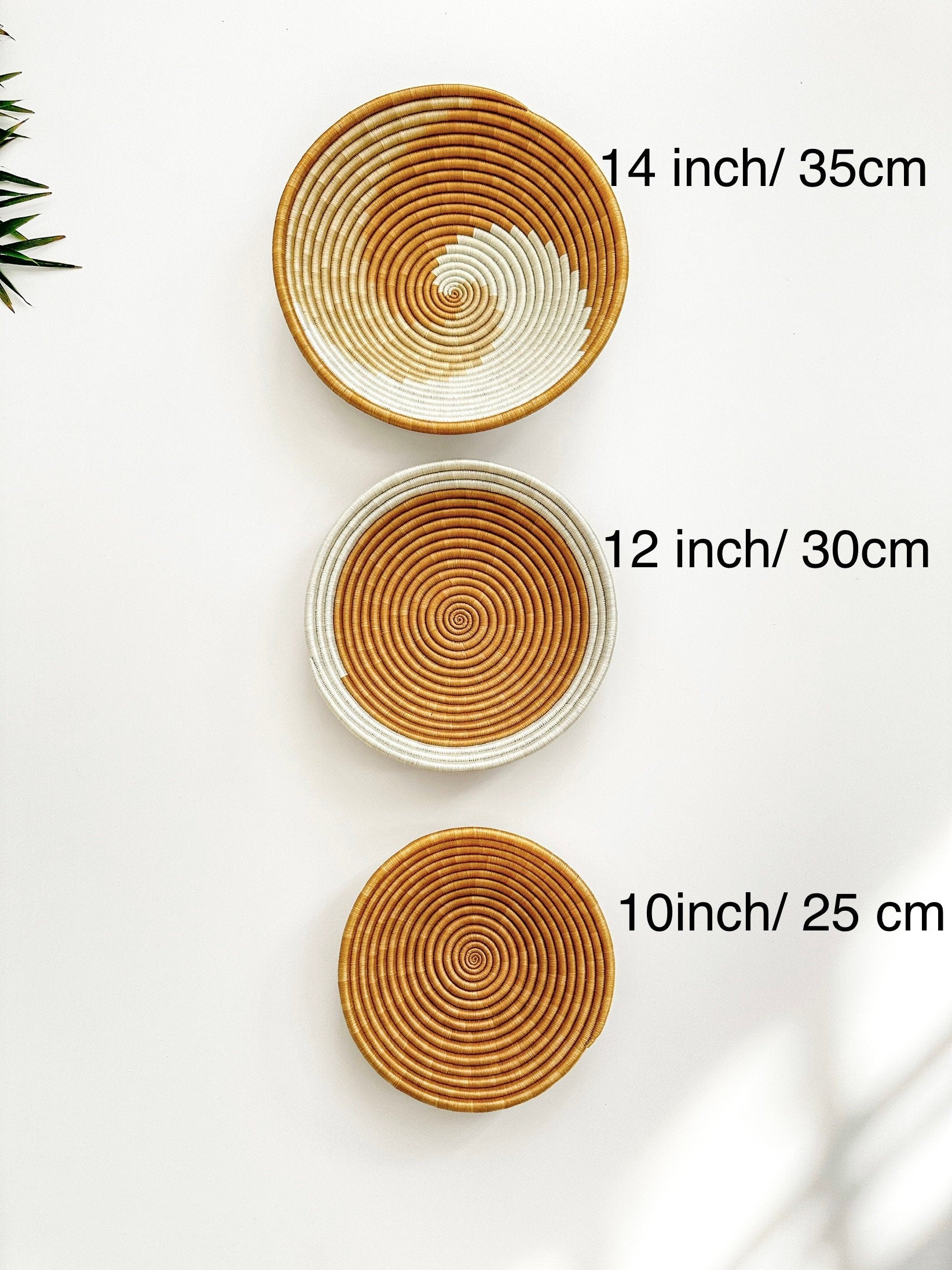 Wall Basket Brown Set of 3 - Woven african baskets