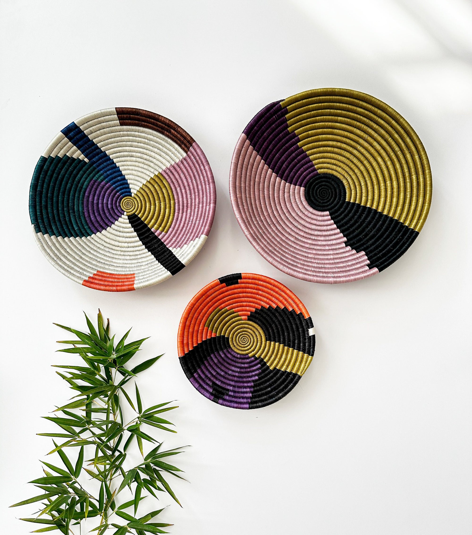 Colorful Baskets for Wall Decor, Wall Baskets Set of 3