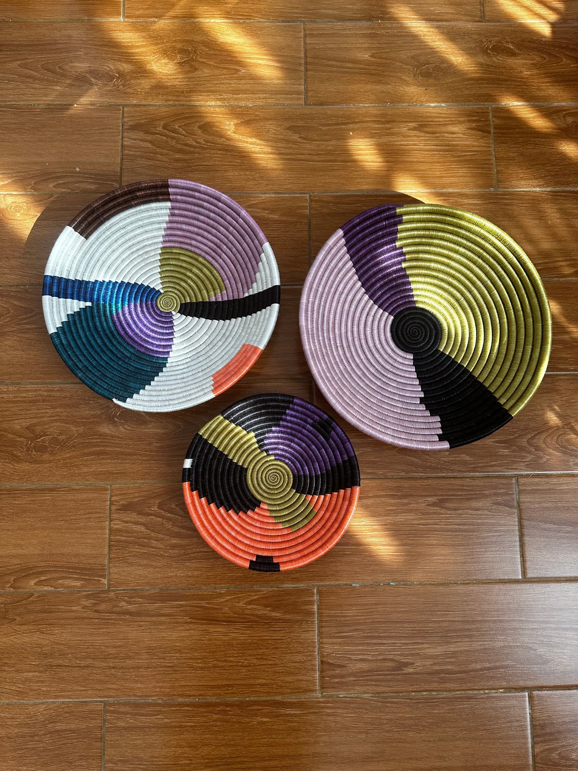Colorful Baskets for Wall Decor, Wall Baskets Set of 3