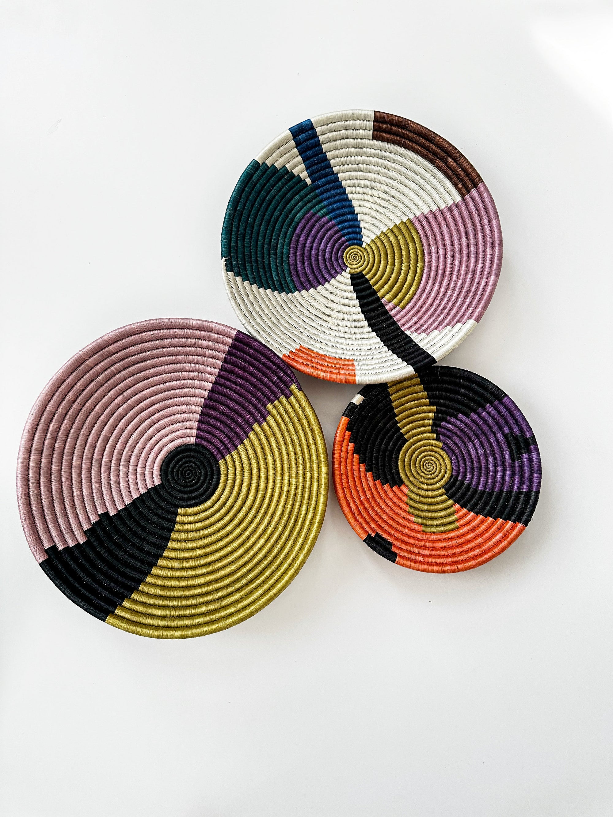 Colorful Baskets for Wall Decor, Wall Baskets Set of 3