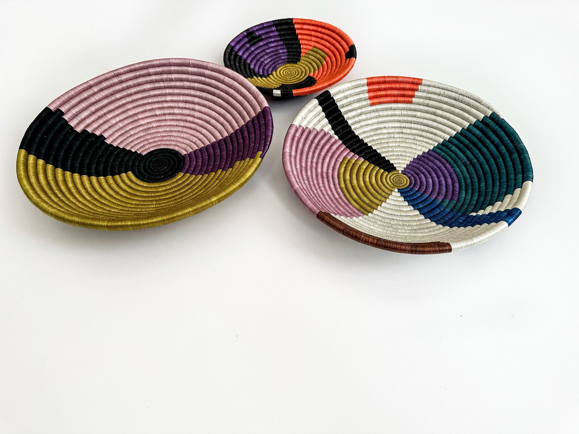 Colorful Baskets for Wall Decor, Wall Baskets Set of 3