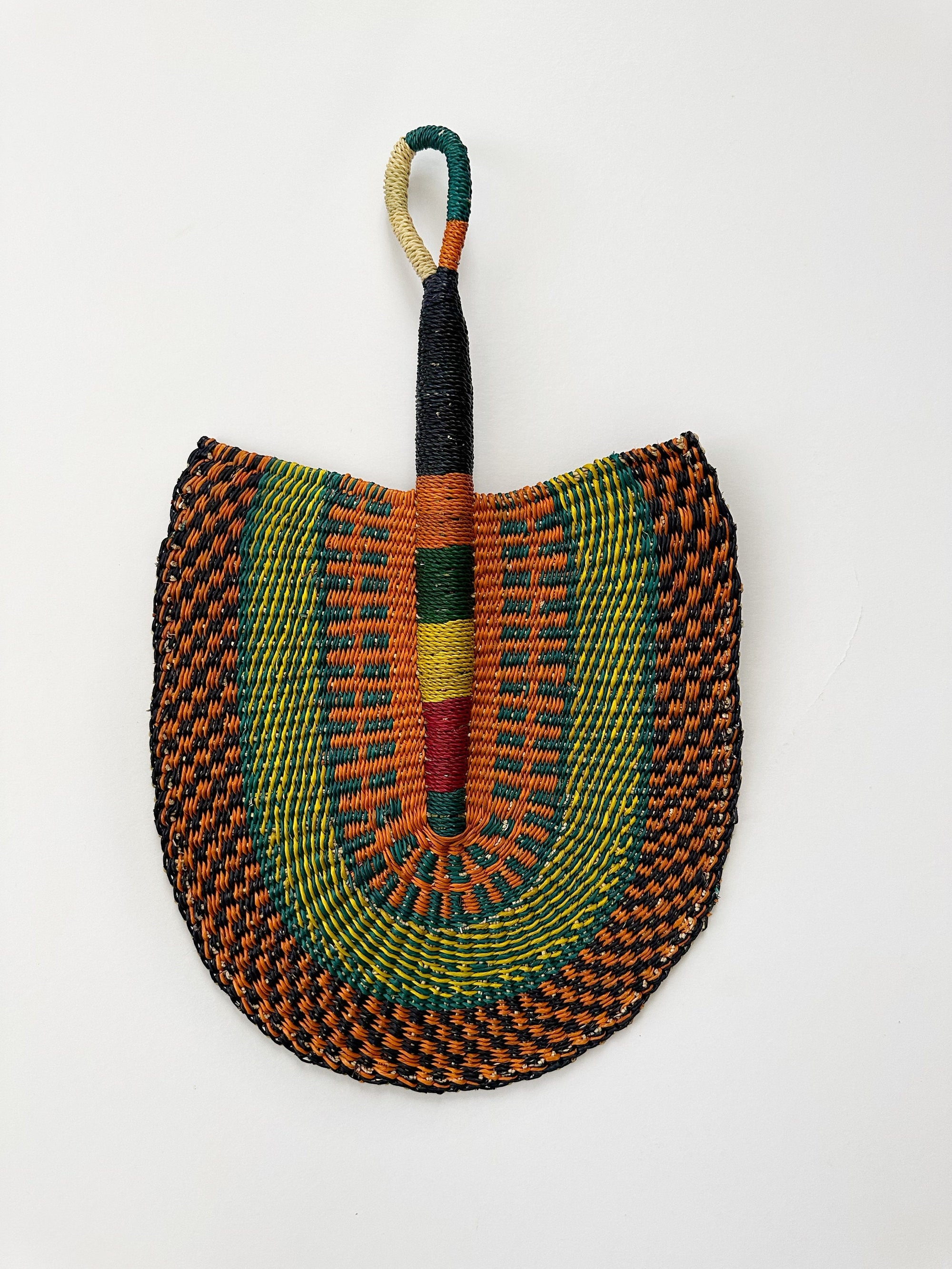 Colorful Woven Fan Wall decor -  Bolga Fan Set of 3