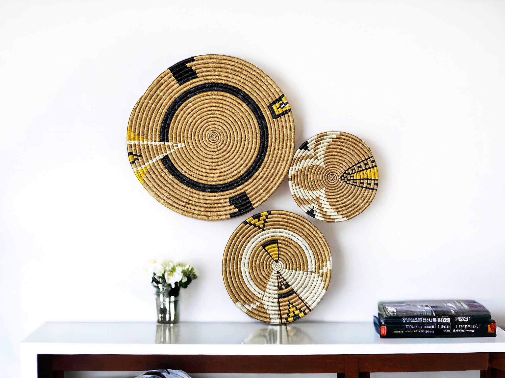 Wall Baskets -  Brown Flat Set of 3