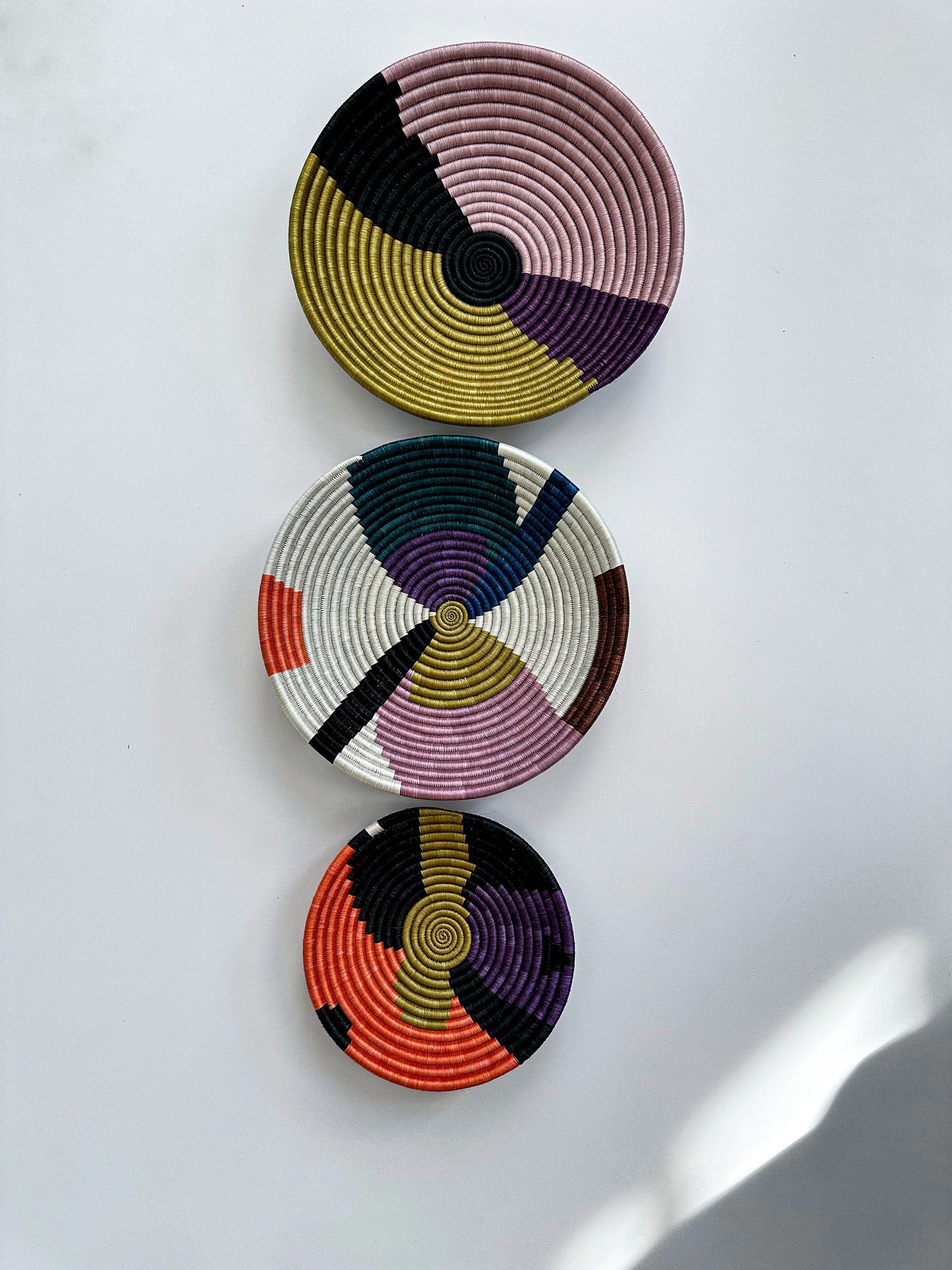 Colorful Baskets for Wall Decor, Wall Baskets Set of 3