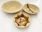 Set of 5 Basket Wall Hangings - Handwoven Natural