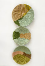 Green Wall Baskets - Set of 3 Wall Decor Baskets