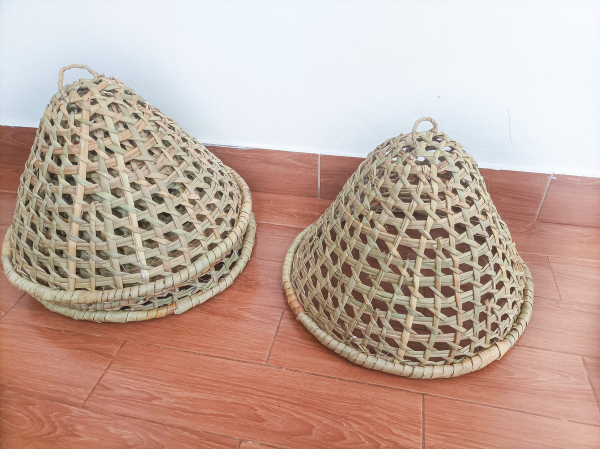 Large Palm Pendant Light Shade - Woven Basket Shade for Restaurant lighting