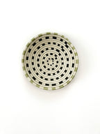 African Wall Basket - Woven Sisal Basket in White, Black and Green