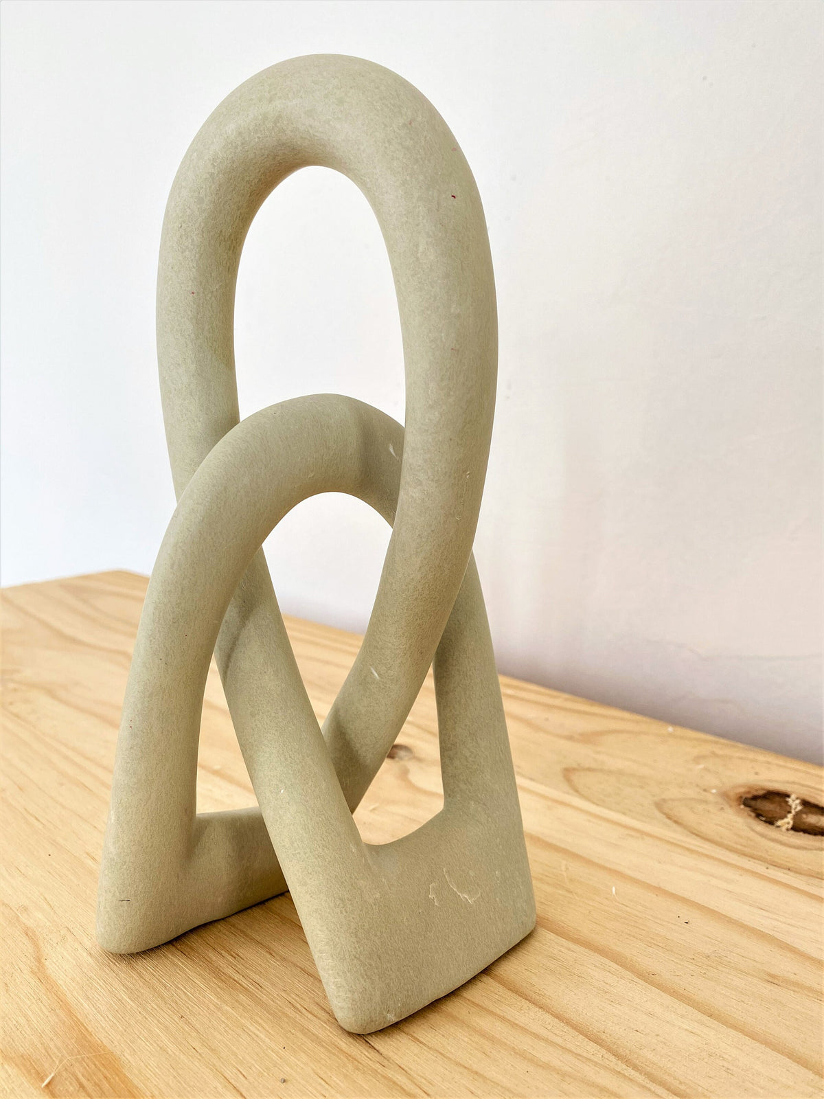 Love Knot Soapstone Sculpture, Modern Minimalist Art