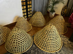 Large Palm Pendant Light Shade - Woven Basket Shade for Restaurant lighting
