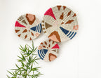 Set of 3 Basket Wall Decor - Colorful Bohemian Baskets