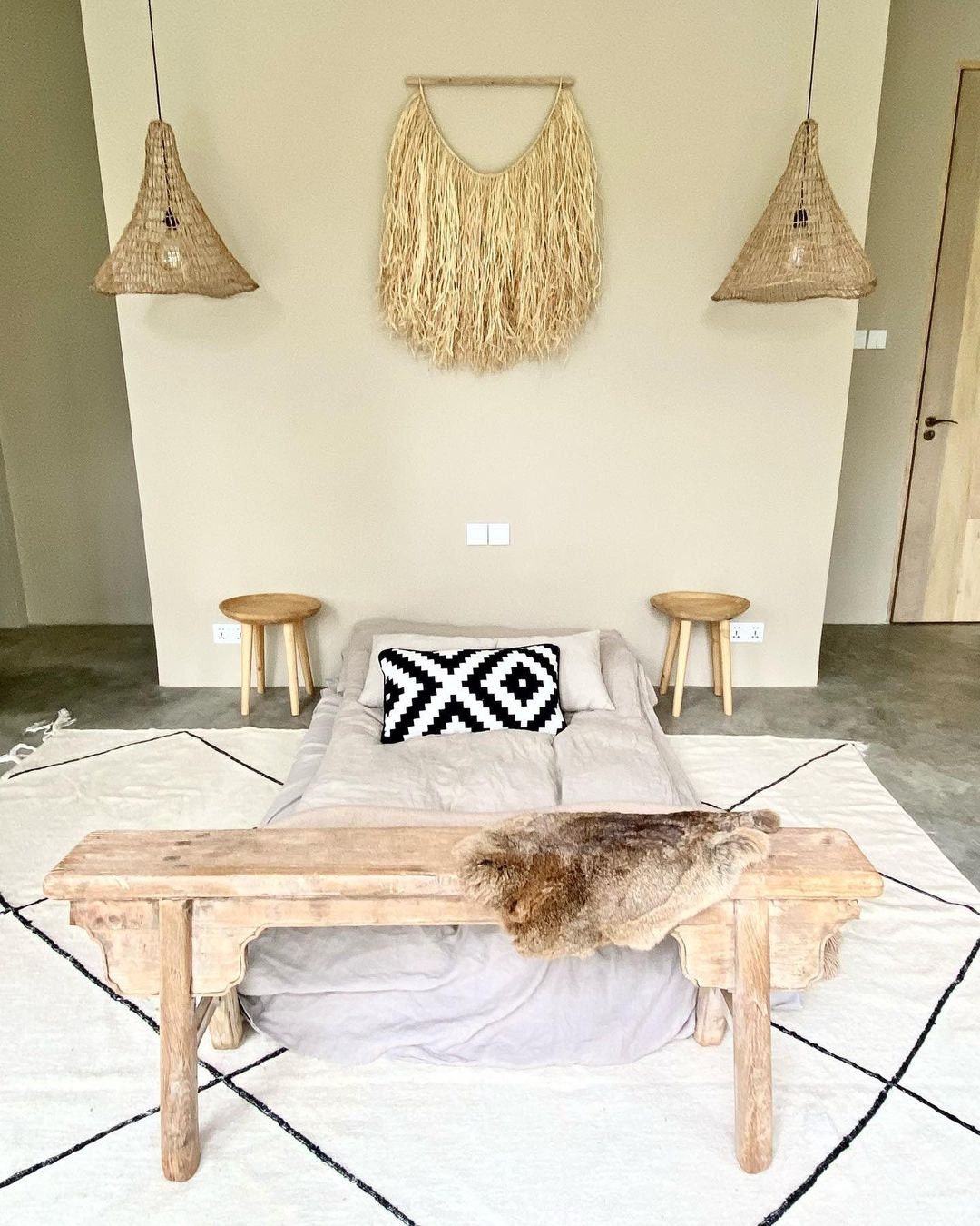 Woven Pendant Light Shade in Natural