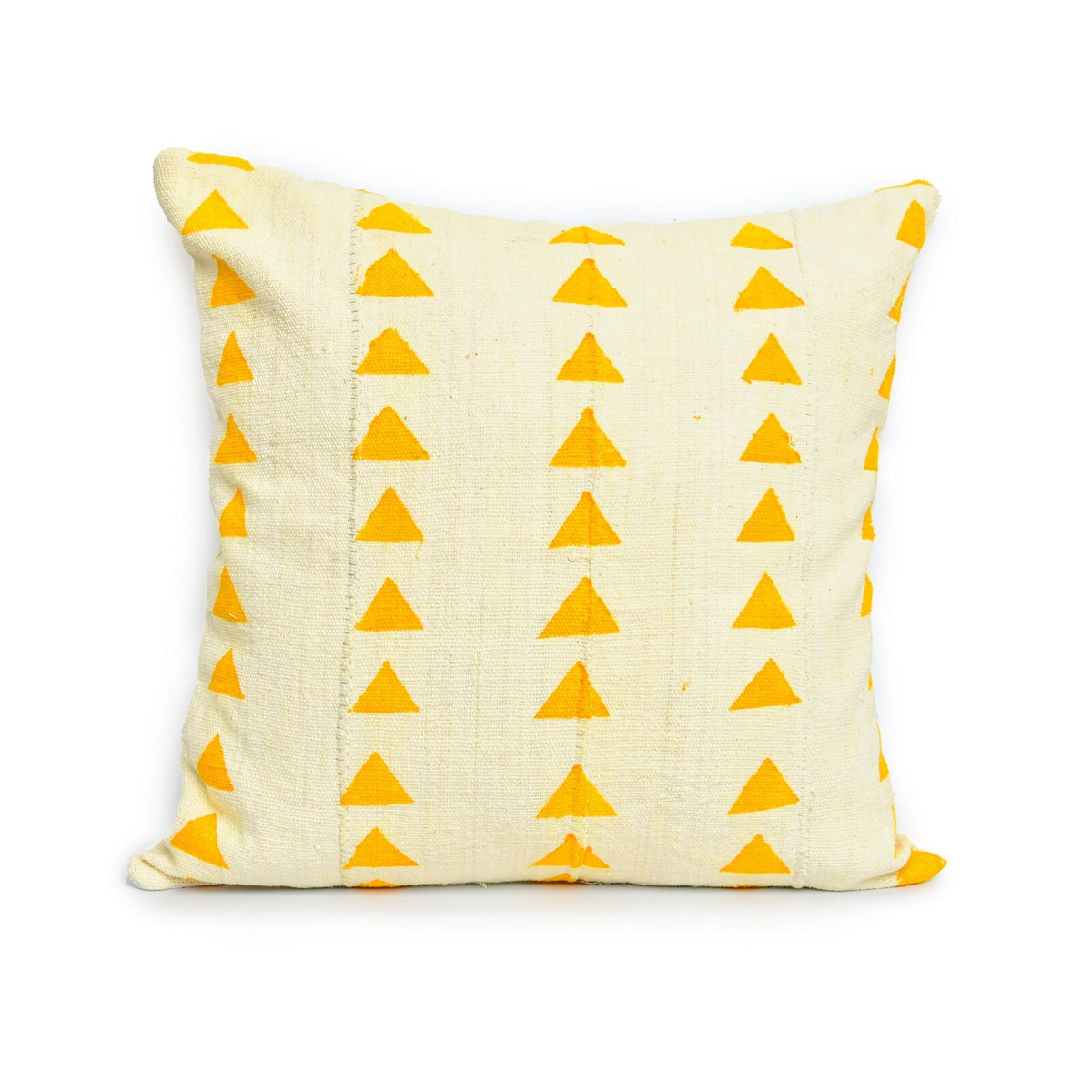 African Mudcloth Pillow Cover, White and Orange Arrow Patterned