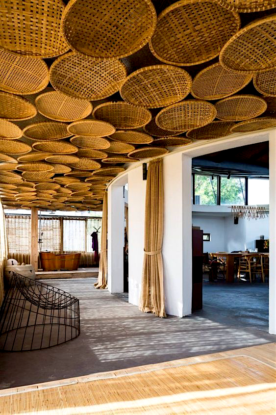 Bamboo Baskets for Ceiling Decor 3PCS Set