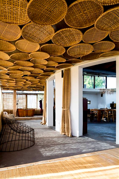 Bamboo Baskets for Ceiling Decor 3PCS Set