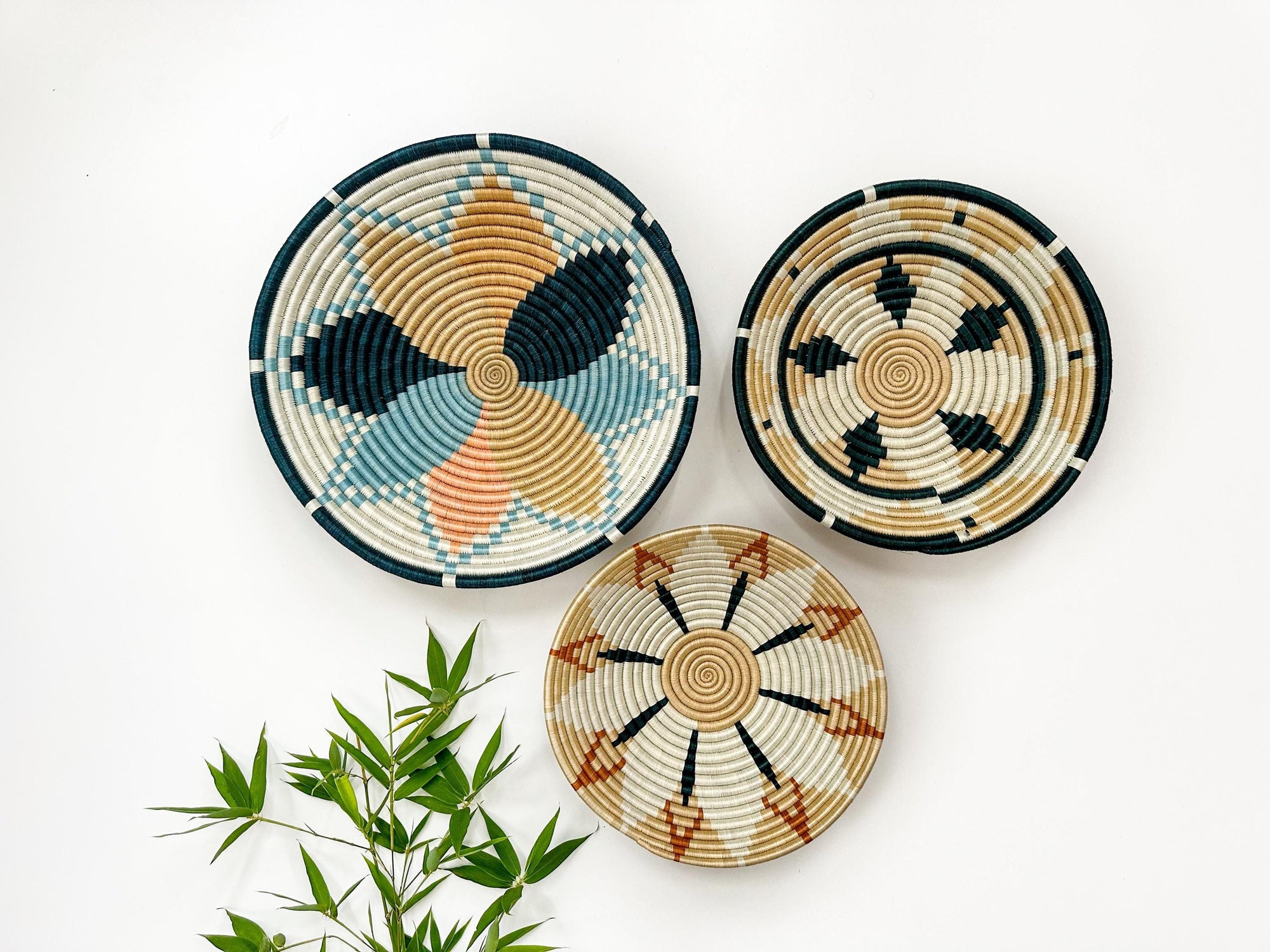 Set of 3 Basket Wall Decor - African Wall Baskets