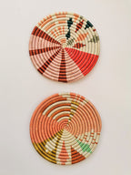 Woven Wall Trivets | Set of 2 Flat African Wall Baskets