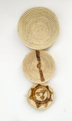 Set of 5 Basket Wall Hangings - Handwoven Natural