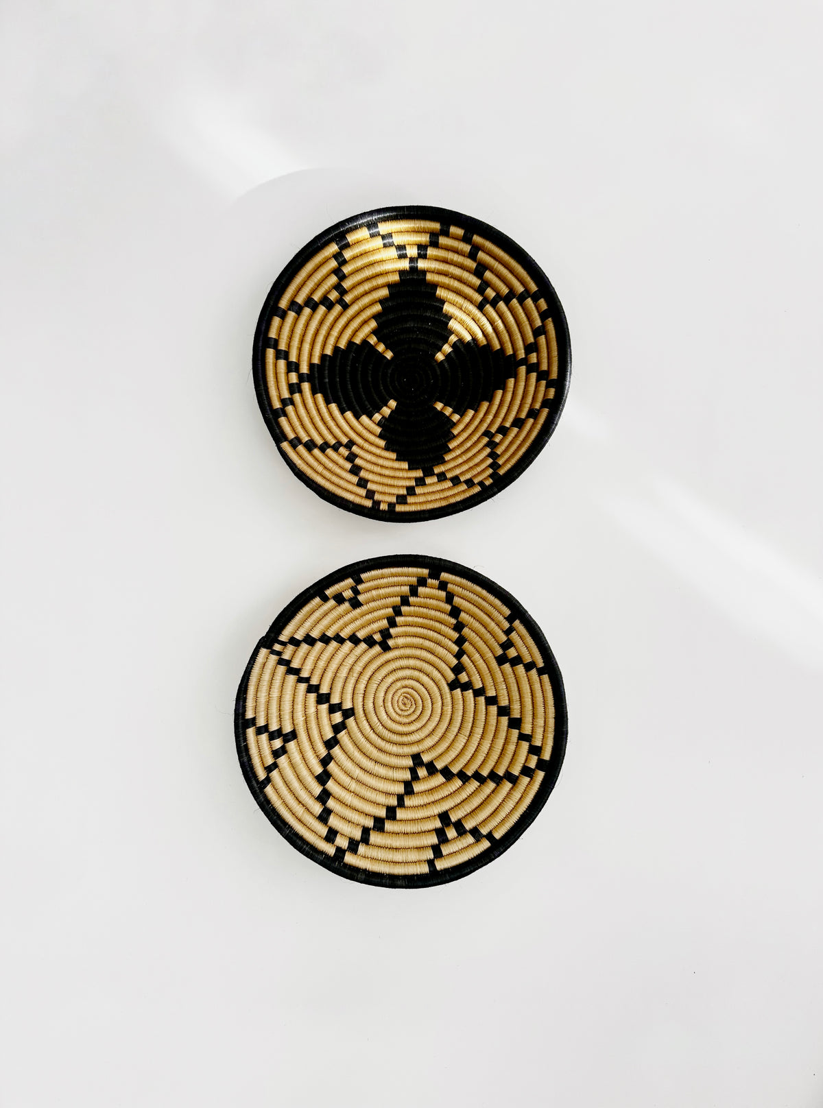 Brown Black Woven Agaseke Basket Set of 2