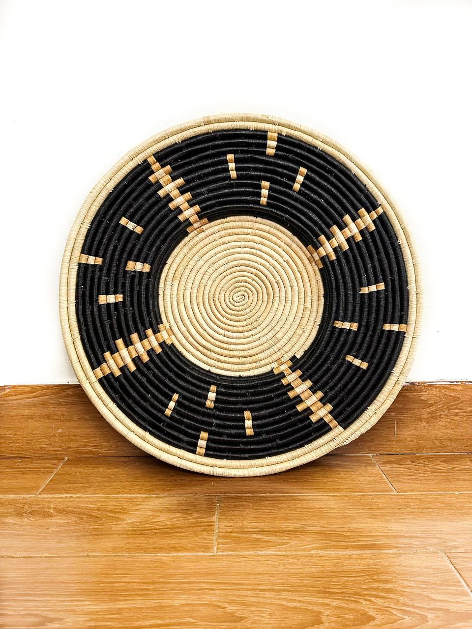 Raffia Wall Decor Basket - Natural Fiber Wall Hanging