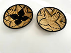 Brown and black woven baskets | Wall Basket set of 2