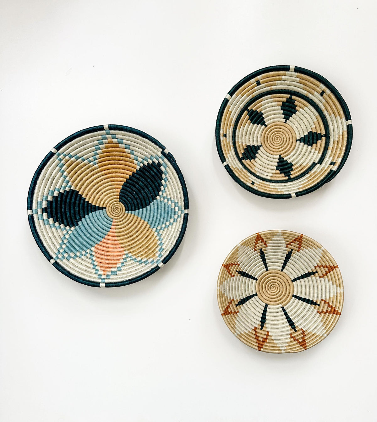 Decorative Basket Wall Decor Set of 3 - Southwestern Style