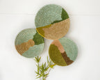 Green Wall Baskets - Set of 3 Wall Decor Baskets