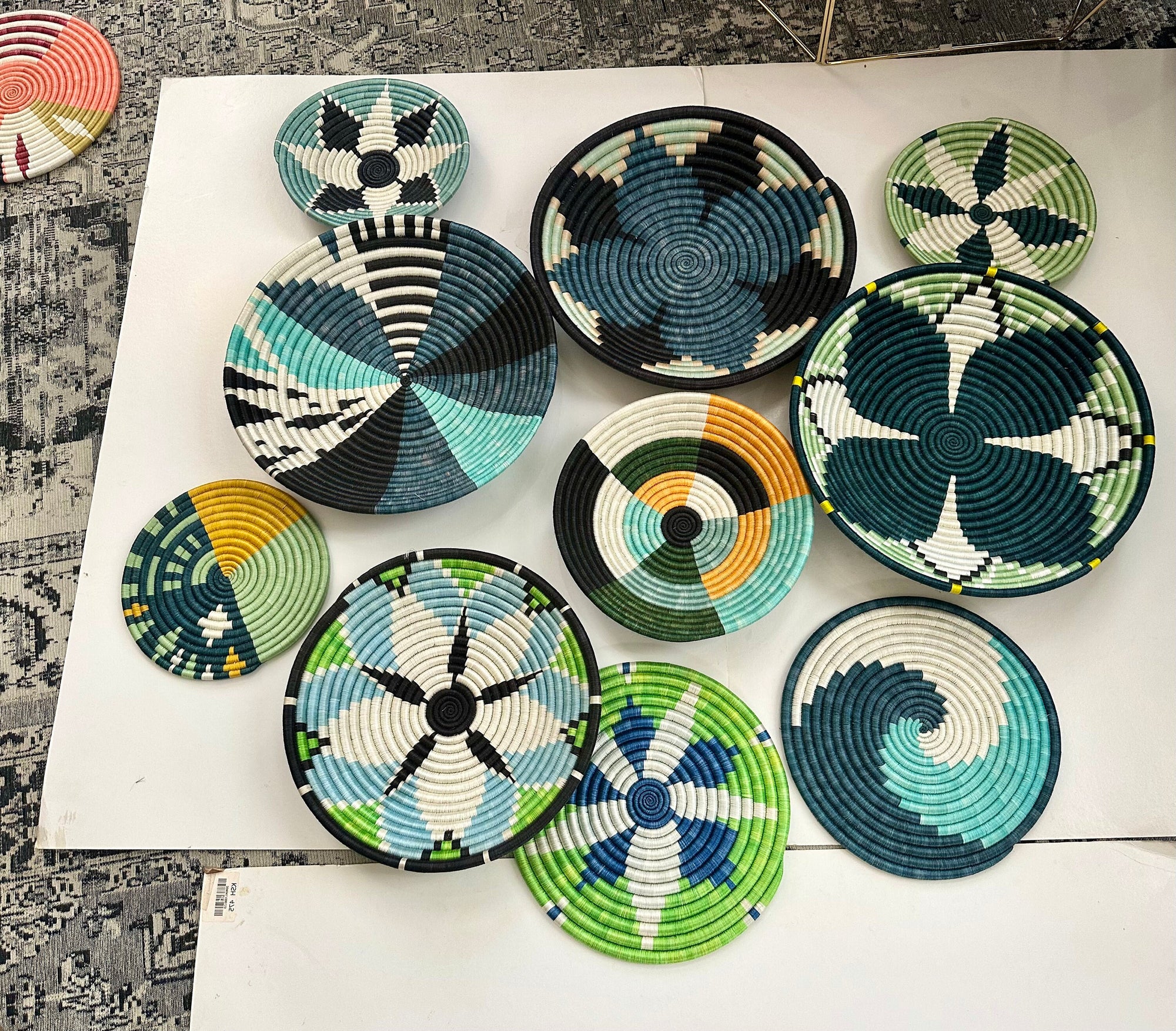 Wall Baskets Green Set of 10 - Basket Wall Decor