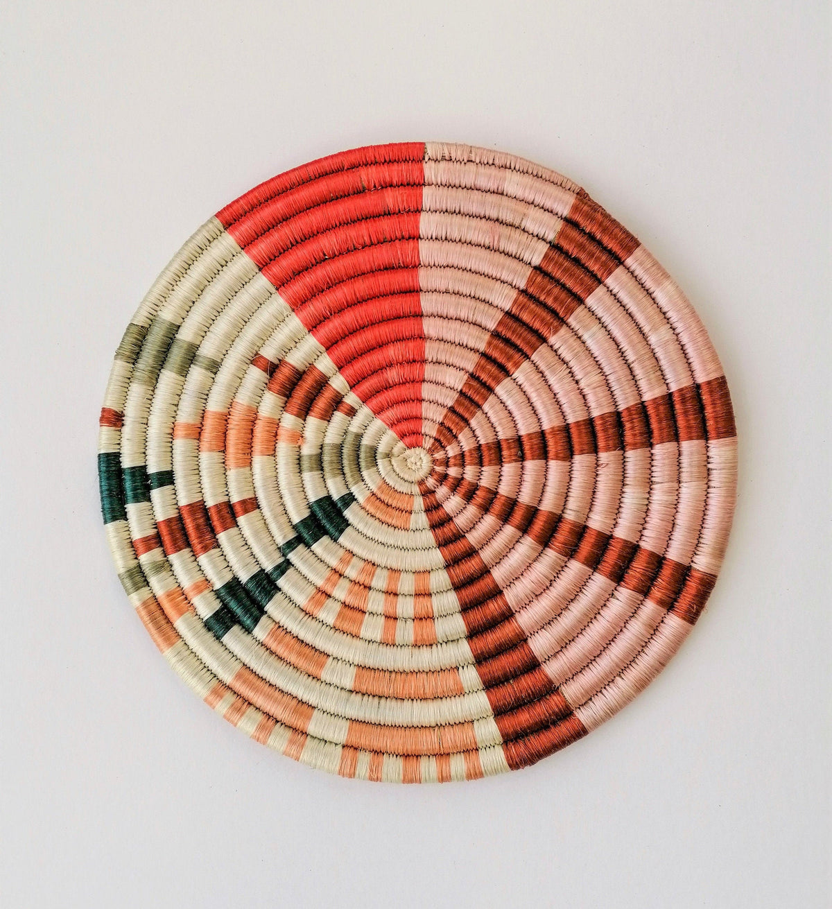Woven Wall Trivets, Set of 2 Flat Colorful African Baskets