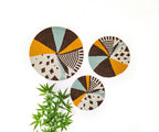Woven Trivets Wall Decor Set of 3 - Flat Abstract Pattern