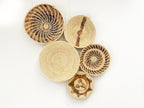 Set of 5 Basket Wall Hangings - Handwoven Natural