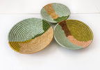 Green Wall Baskets - Set of 3 Wall Decor Baskets