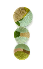 Green Wall Baskets - Set of 3 Wall Decor Baskets
