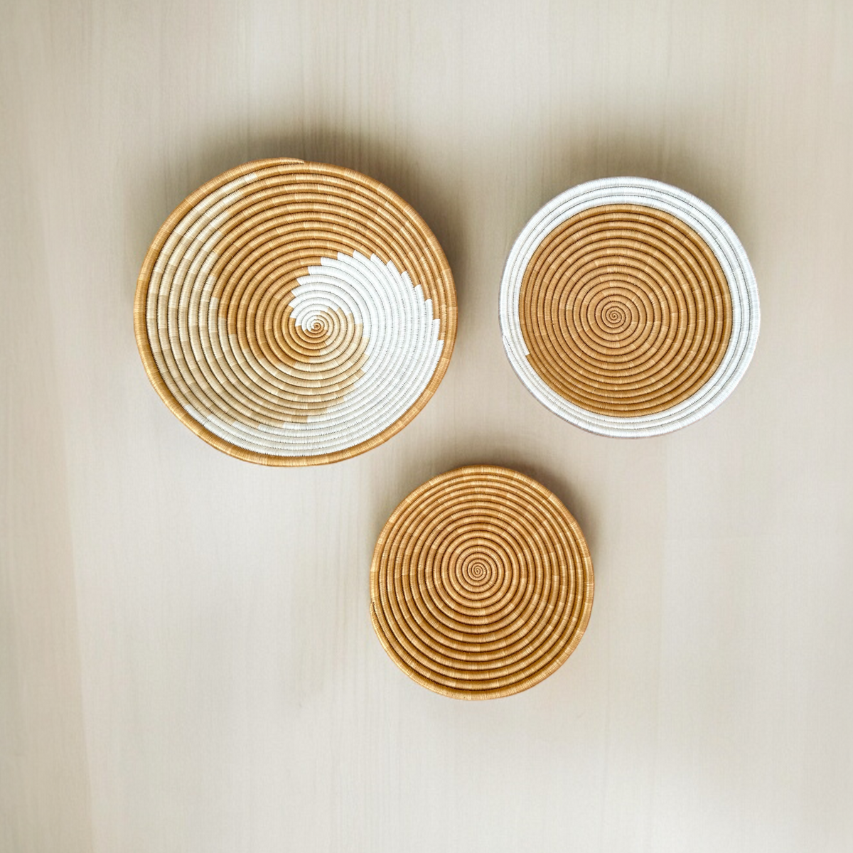 Woven Wall Basket Brown Set of 3