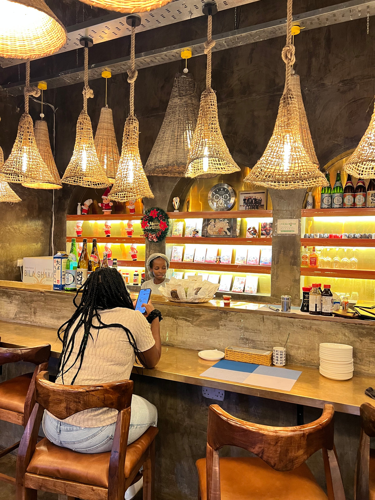Woven Pendant Light Shade in Natural