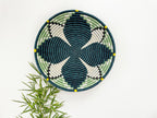Green Woven African Basket for Wall Decor, Home Decor