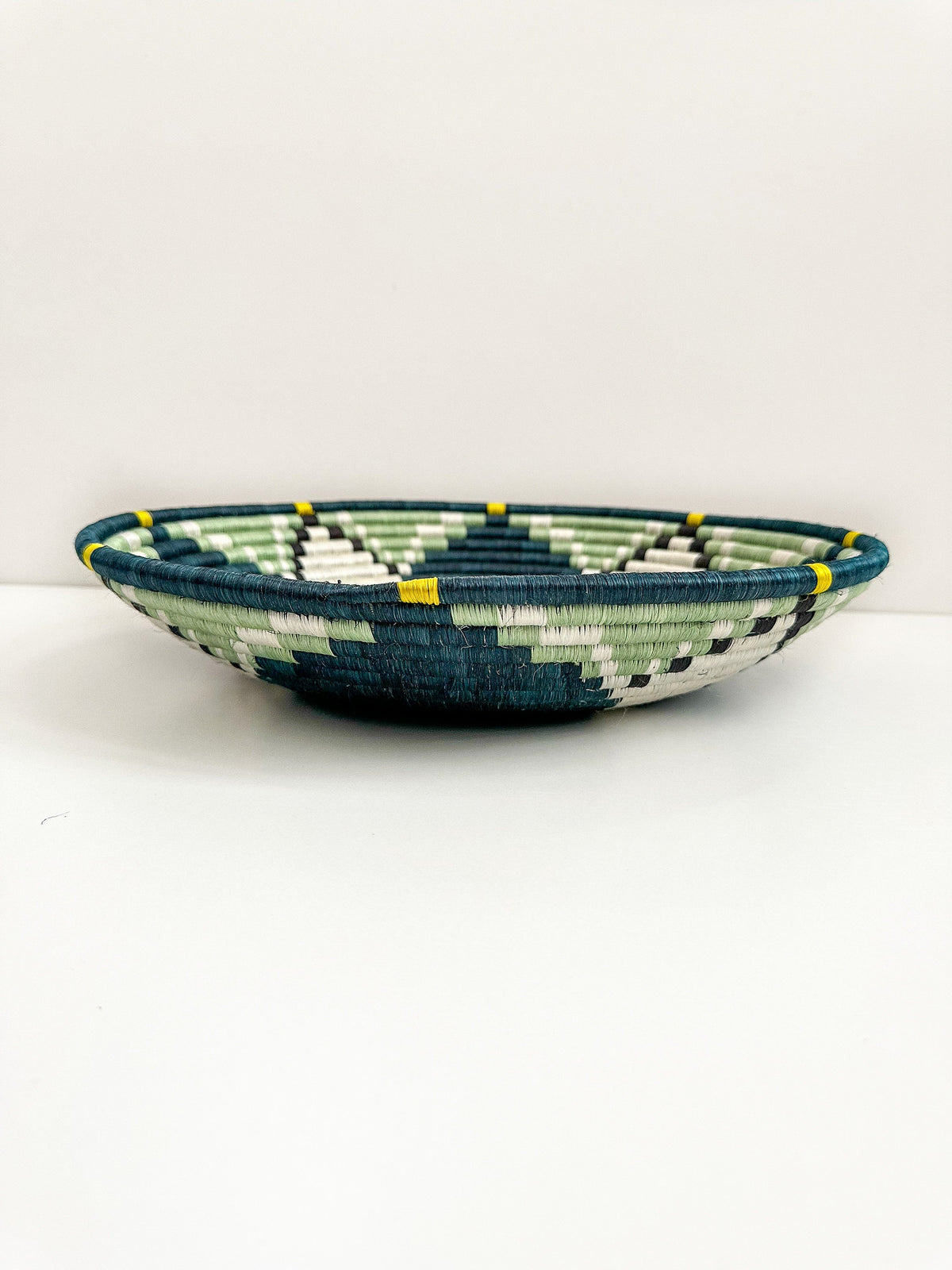 Green Woven African Basket for Wall Decor, Home Decor