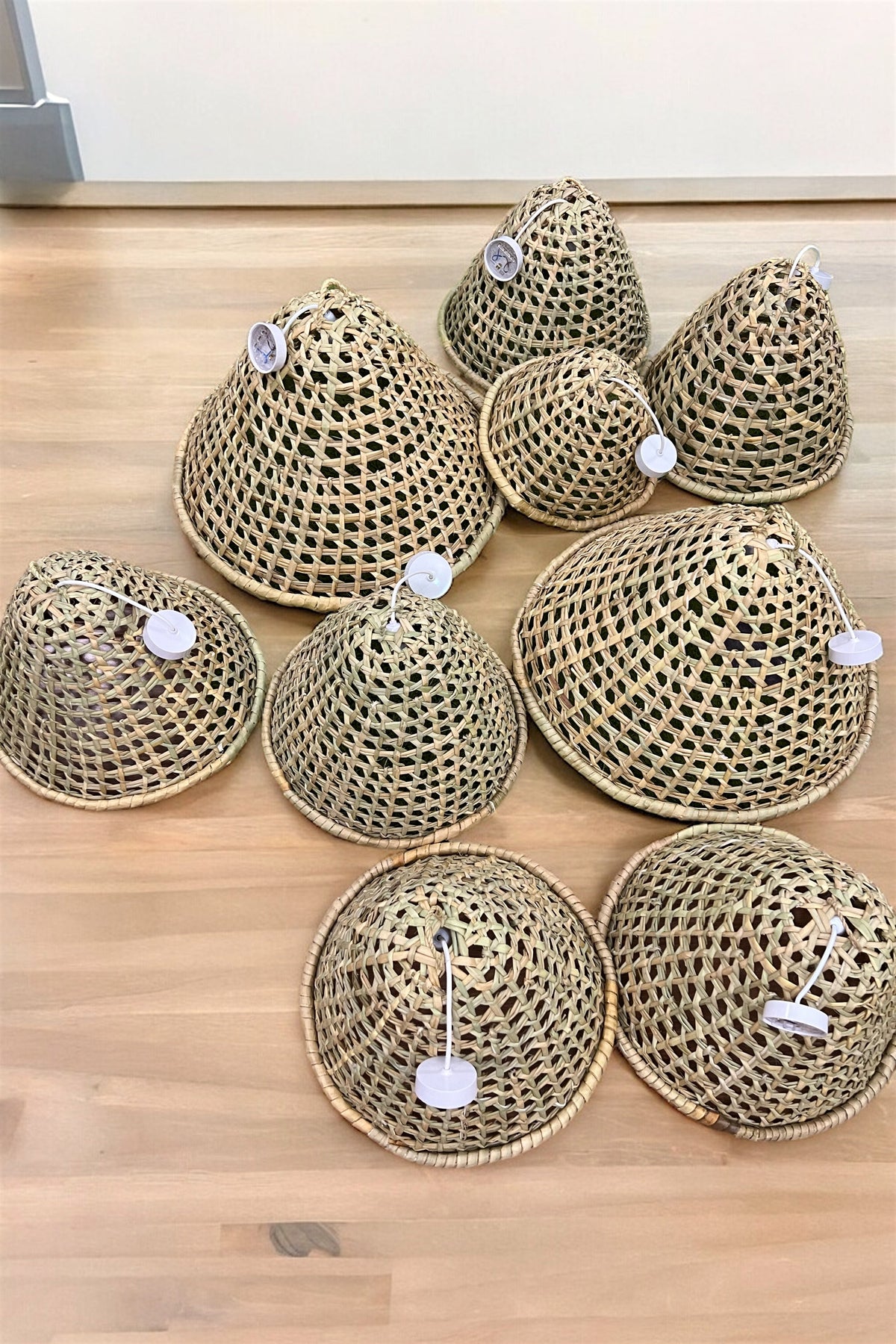 Large Palm Pendant Light Shade - Woven Basket Shade for Restaurant lighting