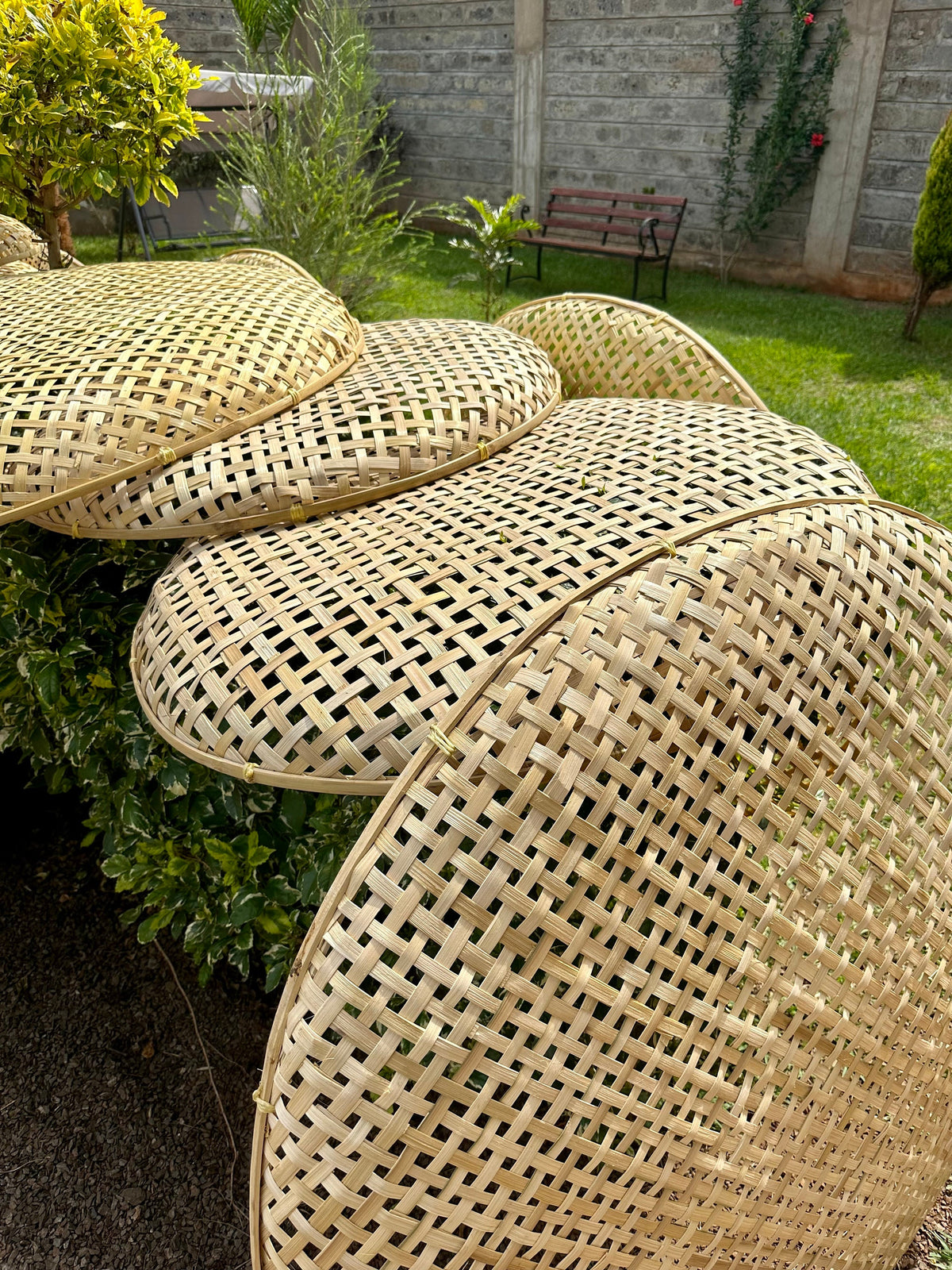 Bamboo Baskets for Ceiling Decor 3PCS Set