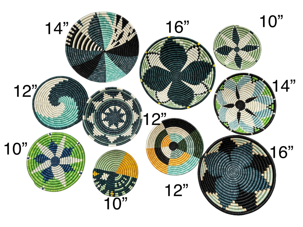 Wall Baskets Green Set of 10 - Basket Wall Decor