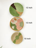 Wall Basket Green Set of 3 -  Modern Style