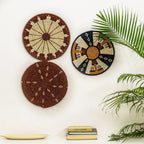 Tribal Handwoven Baskets Set of 3 - Eclectic Wall Art