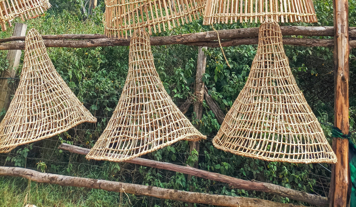 Woven Pendant Light Shade in Natural