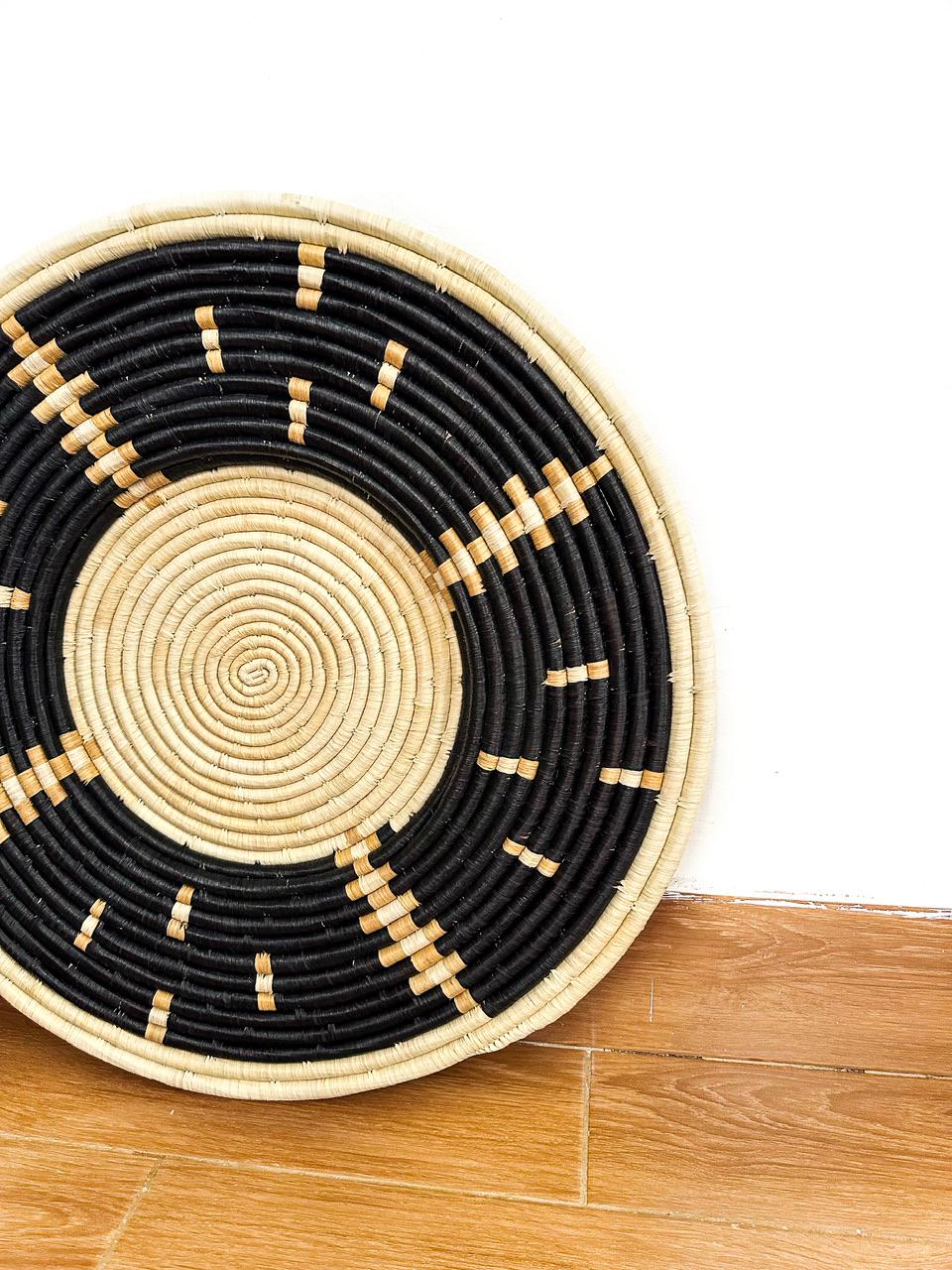 Raffia Wall Decor Basket - Natural Fiber Wall Hanging
