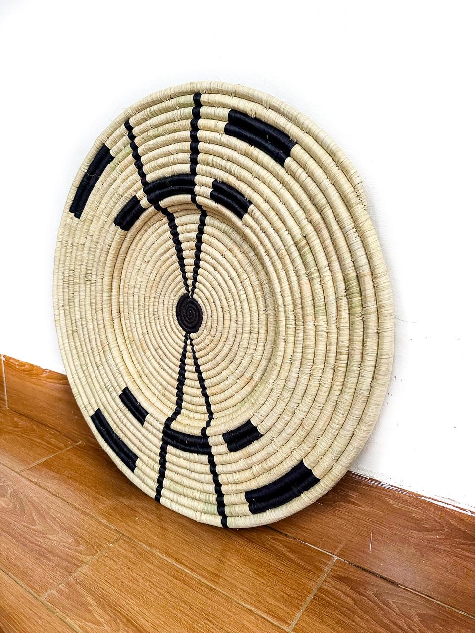 Raffia Wall Art, Wall  Basket Decor, Raffia Wall Hanging, African wall basket, woven wall decor Living room, Unique Tribal Housewarming Gift