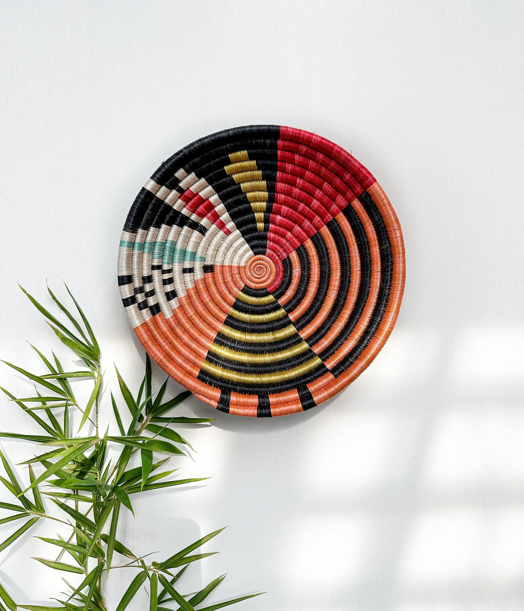Kalisimbi basket bowl - Handwoven Colorful wall Basket