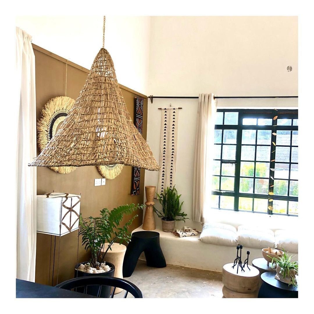 Woven Pendant Light Shade in Natural