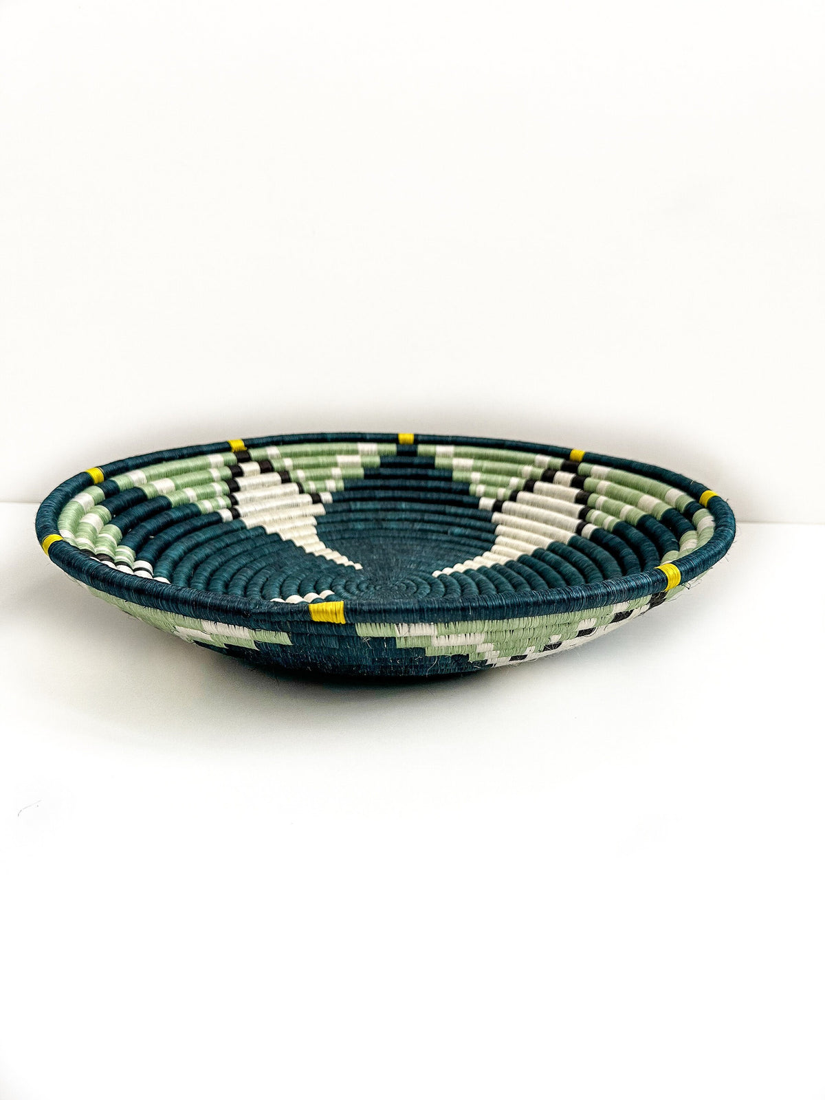 Green Woven African Basket for Wall Decor, Home Decor